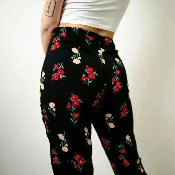 F21 Floral Wide Leg Pants - S - Picture 6 of 9